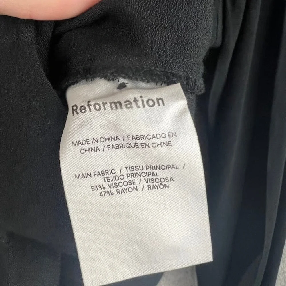Reformation Nell Top Womens XS Black Puff Sleeve Romantic Clean Girl Cottagecore